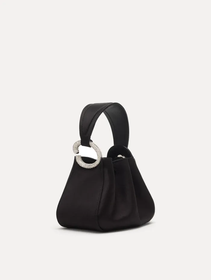 Women Handbags Oscar De La Renta Crystal Pav Nano O Handle Bag Black