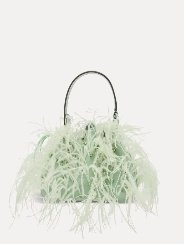 Women Handbags Oscar De La Renta Ostrich Feather O Handle Bag Willow Women Handbags Oscar De La Renta Ostrich Feather O Handle Bag Willow