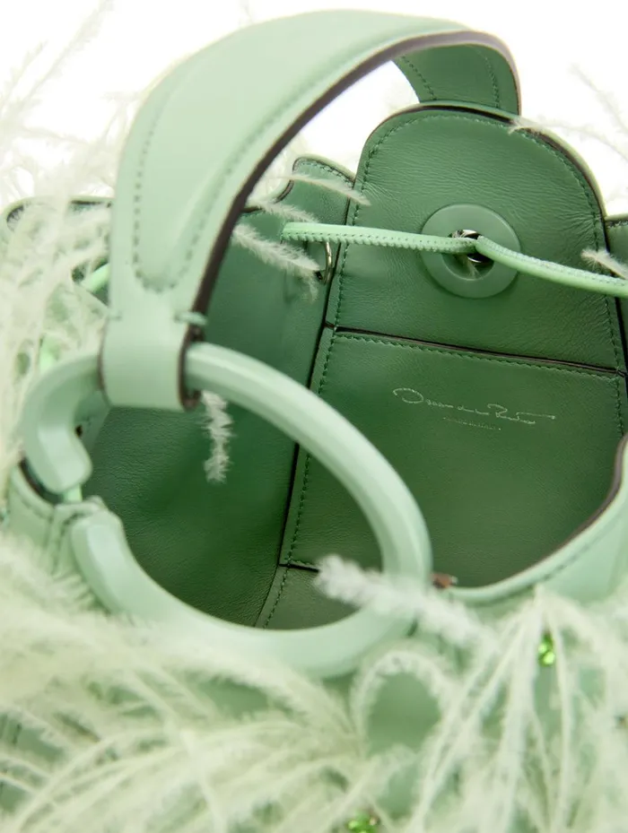 Women Handbags Oscar De La Renta Ostrich Feather O Handle Bag Willow Women Handbags Oscar De La Renta Ostrich Feather O Handle Bag Willow
