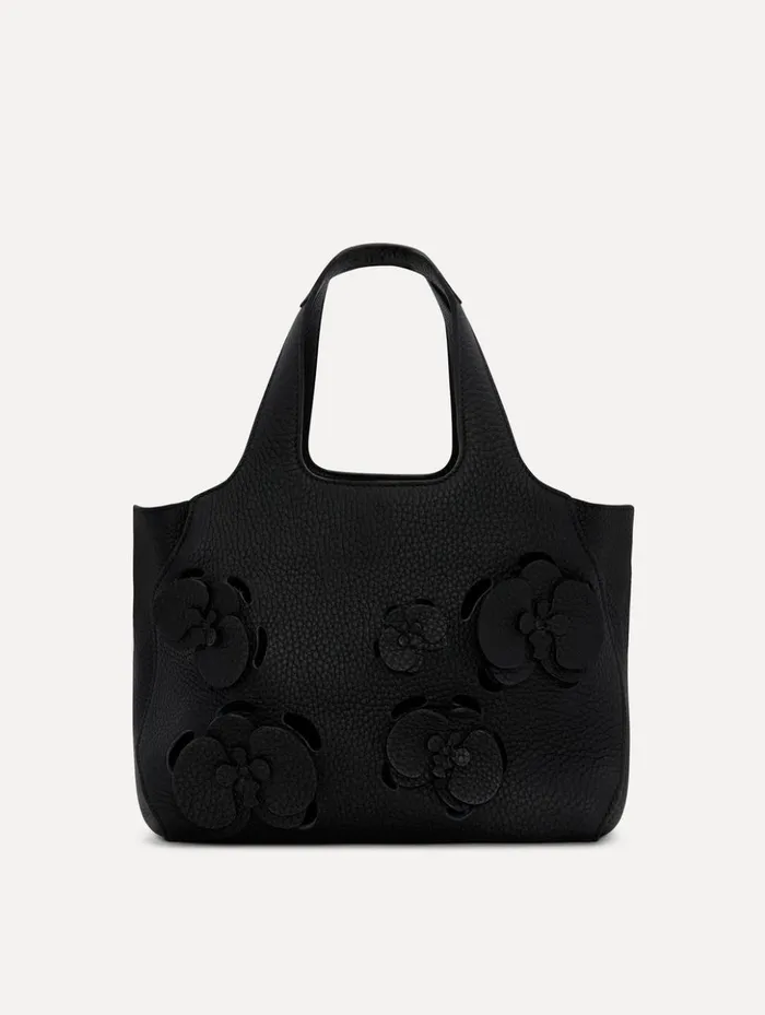 Women Handbags Oscar De La Renta The LaserCut Orchid Mini Topaz Black