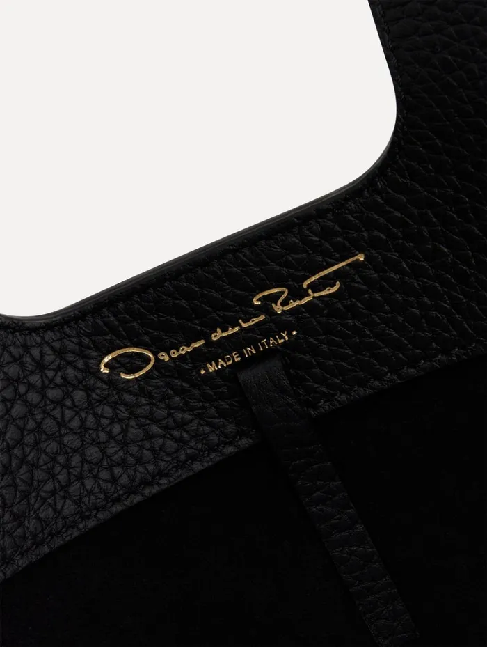Women Handbags Oscar De La Renta The LaserCut Orchid Mini Topaz Black
