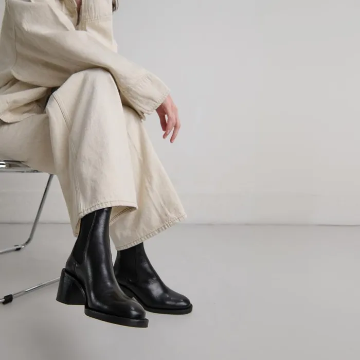 Women Heeled Ankle Boots With Elastics Black JONAK Ankle Boots Lowboots