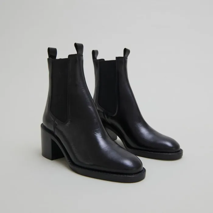 Women Heeled Ankle Boots With Elastics Black JONAK Ankle Boots Lowboots