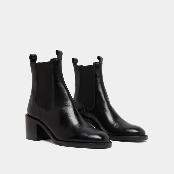 Women Heeled Ankle Boots With Elastics Black JONAK Ankle Boots Lowboots