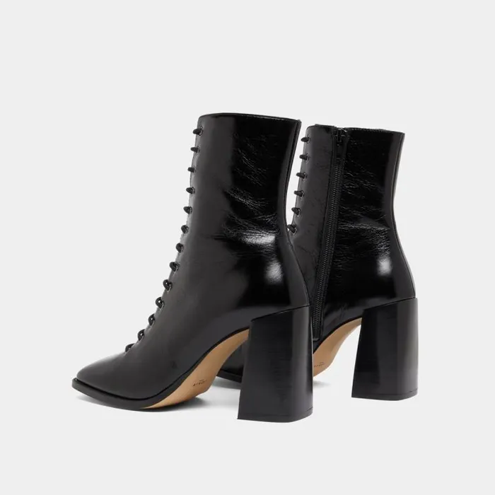 Women Heeled Ankle Boots With Laces Black JONAK Ankle Boots Lowboots