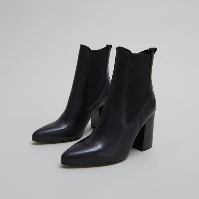 Women Heeled Ankle Boots With Pointed Toes Black JONAK Ankle Boots Lowboots