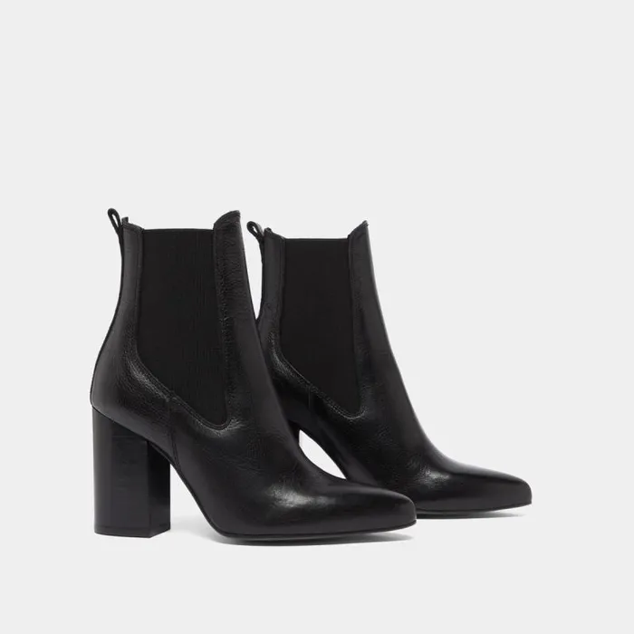 Women Heeled Ankle Boots With Pointed Toes Black JONAK Ankle Boots Lowboots