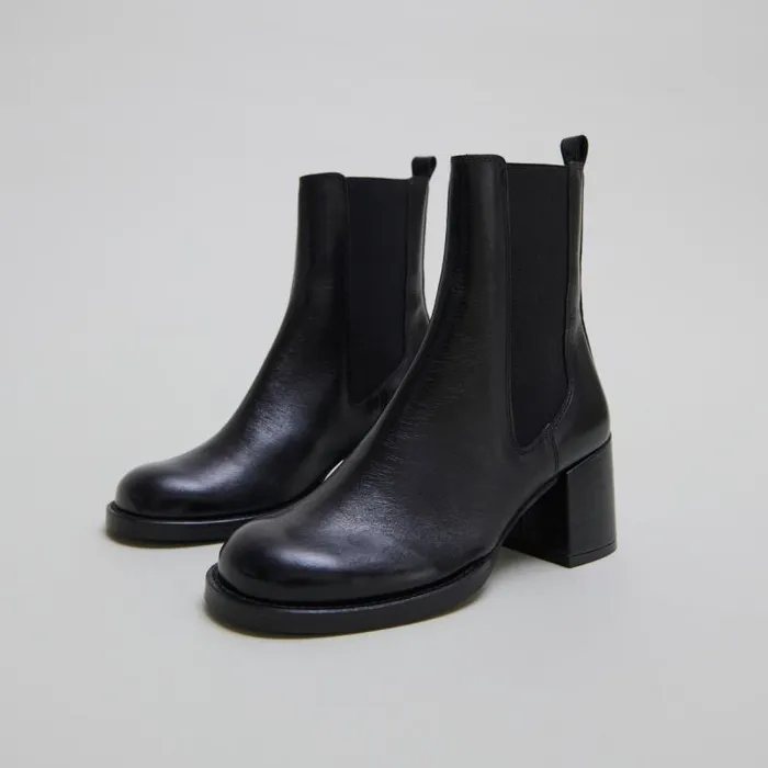 Women Heeled Lowboots With Elastics Black JONAK Ankle Boots Lowboots