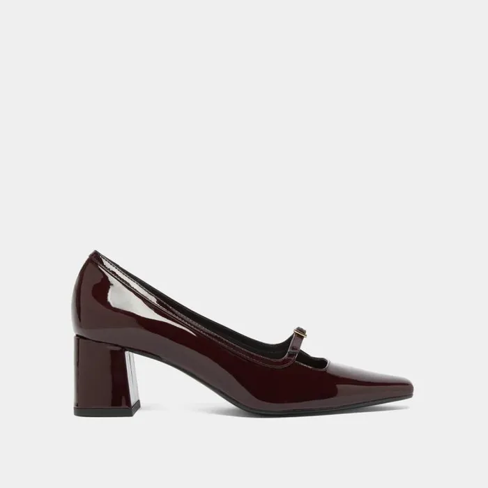 Women Heeled Mary Jane With Pointed Toes Burgundy JONAK Babies Saloms