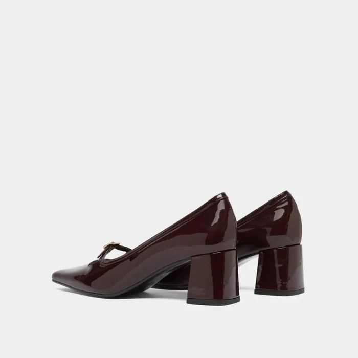 Women Heeled Mary Jane With Pointed Toes Burgundy JONAK Babies Saloms