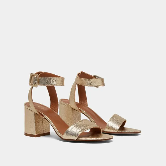 Women Heeled Sandals With Straps Platinum JONAK Sandals