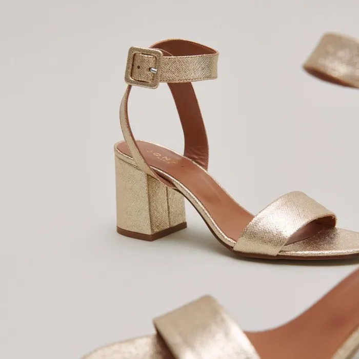 Women Heeled Sandals With Straps Platinum JONAK Sandals