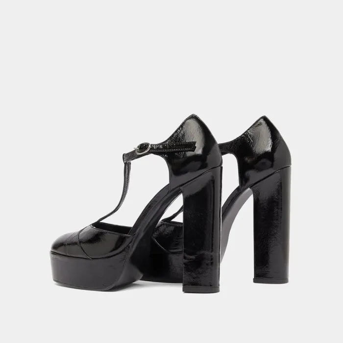 Women Heeled Tbar And Platforms Black JONAK 60 Years