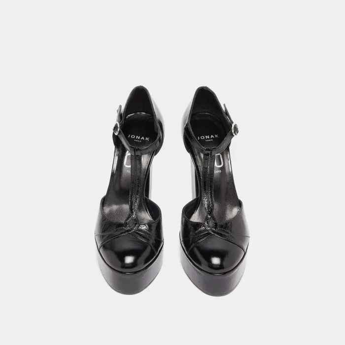 Women Heeled Tbar And Platforms Black JONAK 60 Years