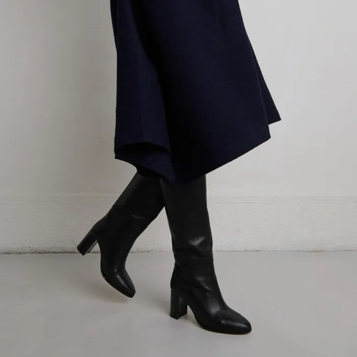 Women High Boots With Rounded Toes Black JONAK Boots Thighhigh Boots