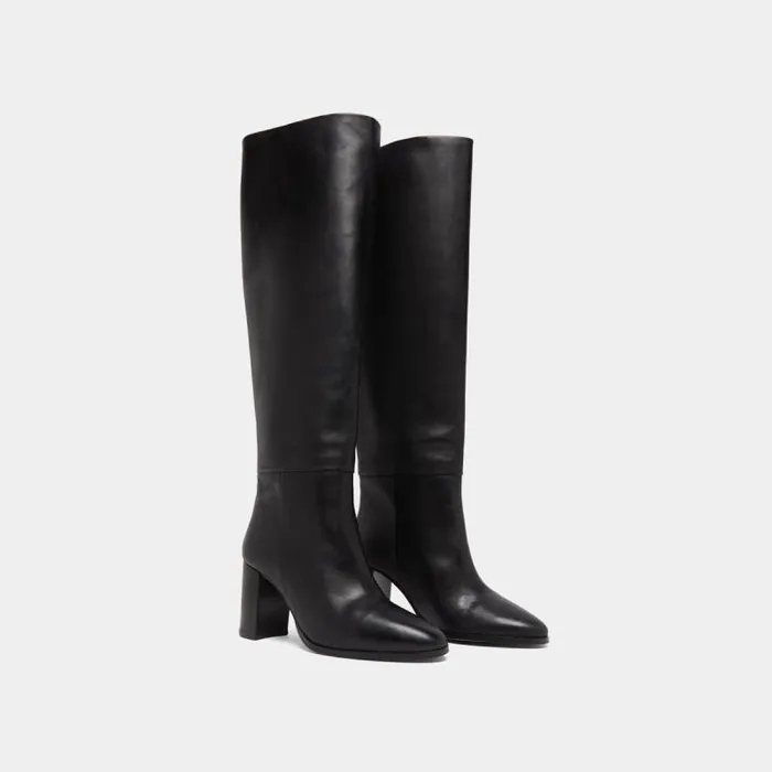 Women High Boots With Rounded Toes Black JONAK Boots Thighhigh Boots
