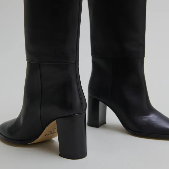 Women High Boots With Rounded Toes Black JONAK Boots Thighhigh Boots