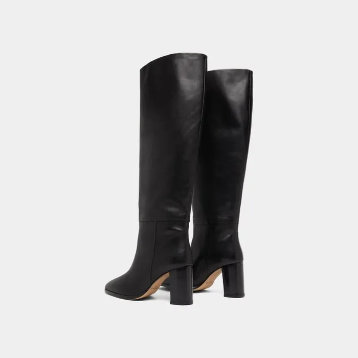 Women High Boots With Rounded Toes Black JONAK Boots Thighhigh Boots
