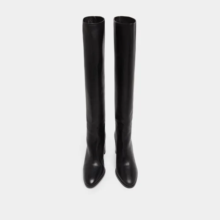 Women High Boots With Rounded Toes Black JONAK Boots Thighhigh Boots