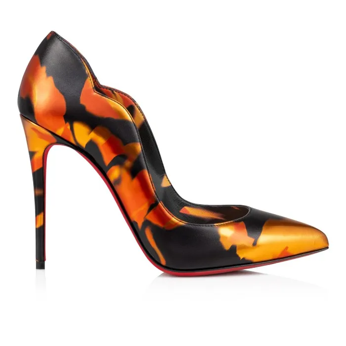 Women Hot Chick 100 Mm Pumps 8211 Specchio Leather On Fire 8211 Multicolor Christian Louboutin Pumps