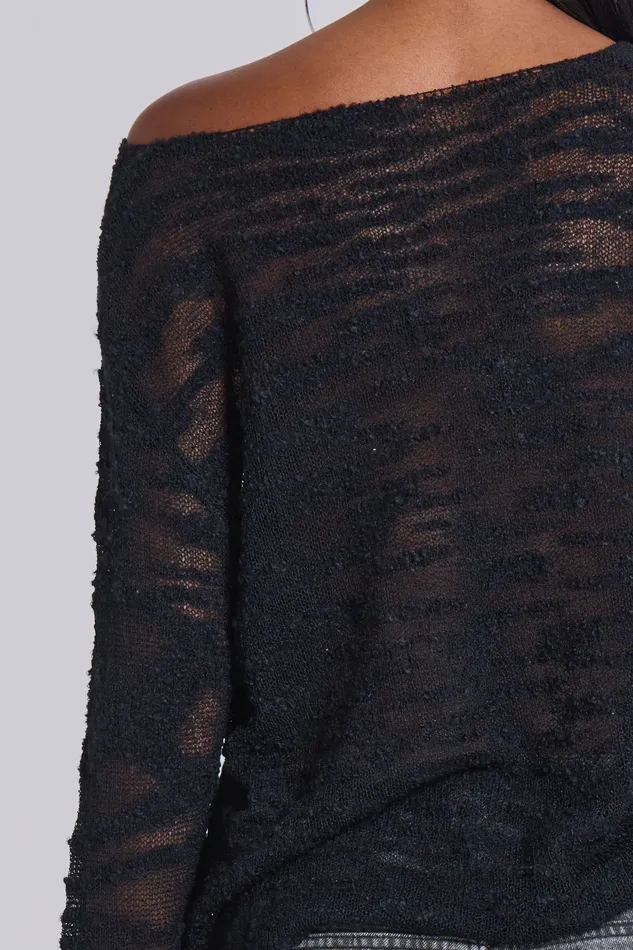 Women Jaded London Black Stray Knit Tops