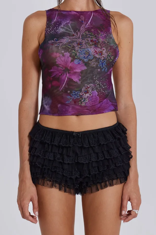 Women Jaded London Shop Hera Backless Diamante Top Tops