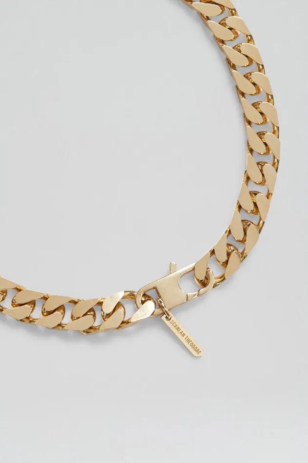 Women Jewelry Scanlan Theodore CHUNKY FLAT CHAIN CHOKER LIGHTGOLD