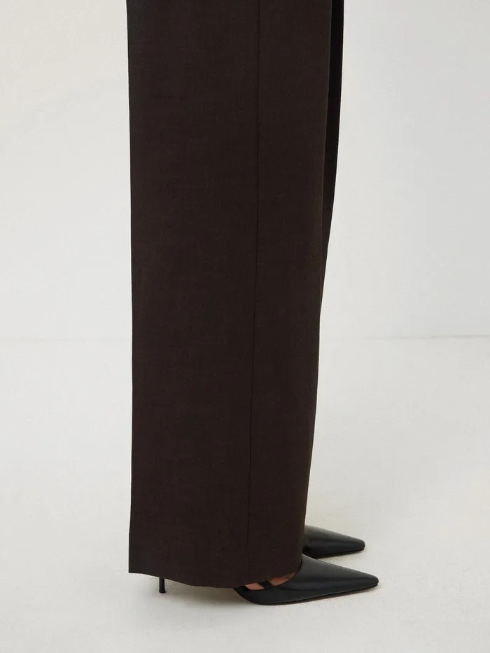 Women Kemp Crosshatch Trouser Brown Jigsaw Trousers