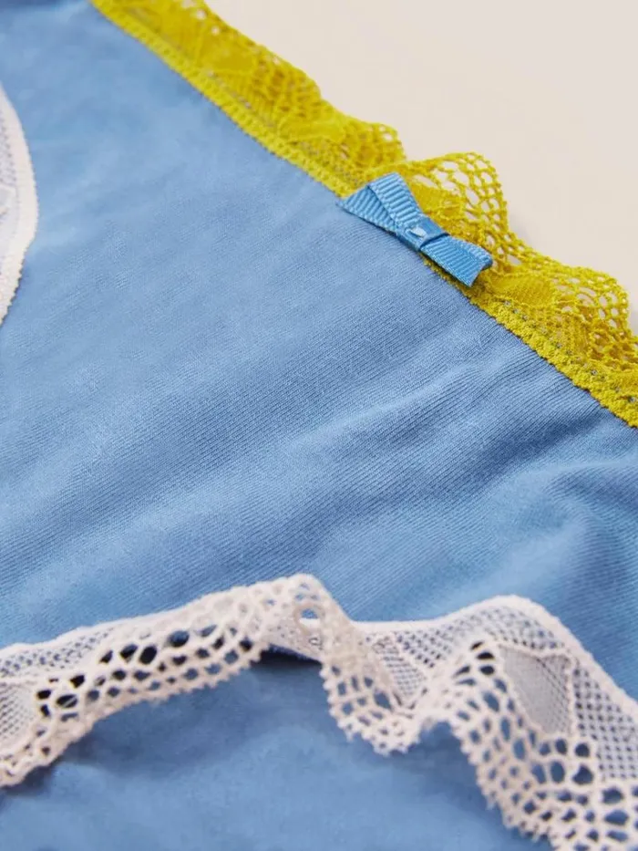 Women Knicker Dusty Blue White Stuff Underwear