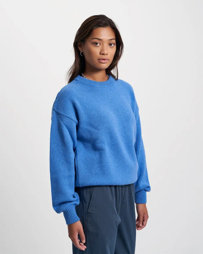 Women Knit Sweaters Colorfulstandard Oversized Merino Wool Crew 8211 Ivory White