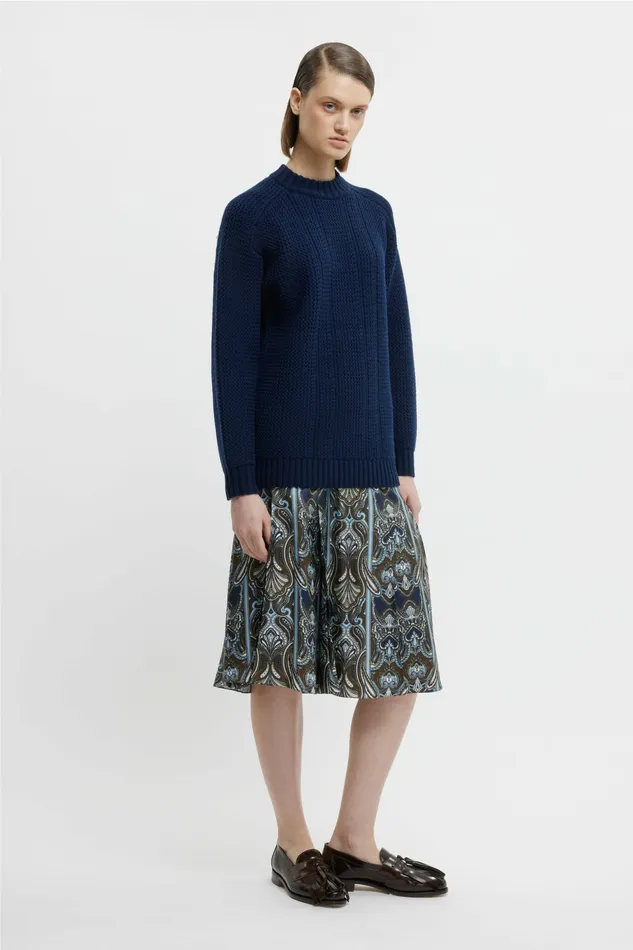 Women Knitwear Emilia Wickstead Combey Knit In Navy Cashfeel