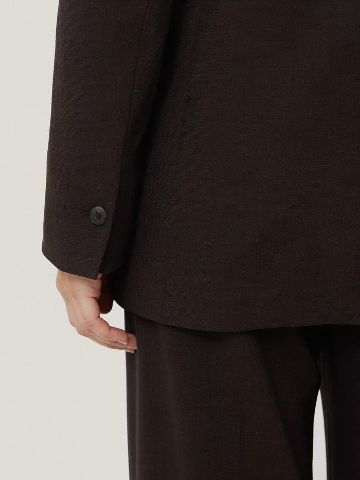 Women Knox Crosshatch Blazer Brown Jigsaw Suits and Tailoring