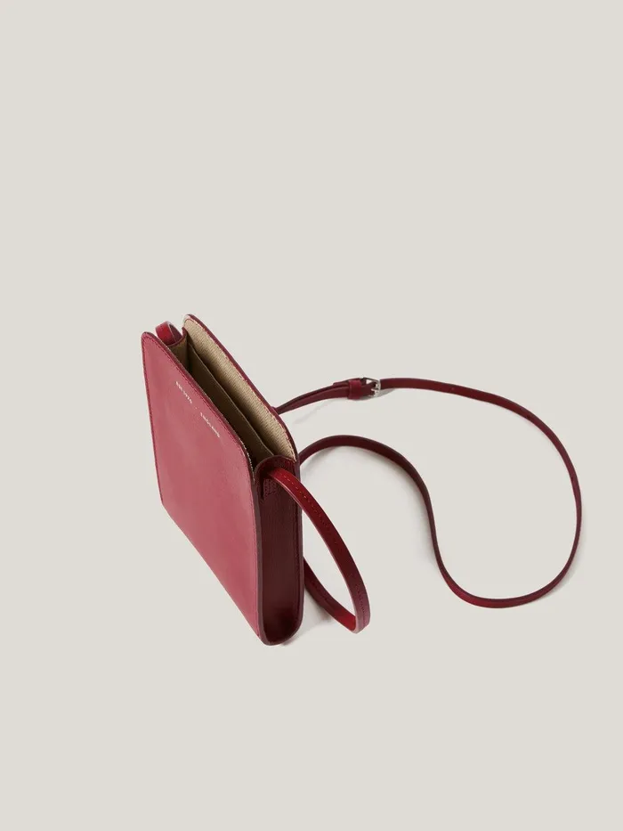 Women Leather Crossbody Phone Bag Red Jigsaw Wallets and Card Holders