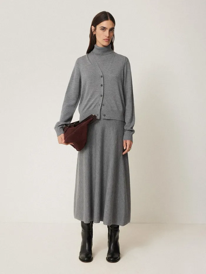 Women Lightweight Merino Waistcoat Grey Jigsaw Knitwear and Cashmere