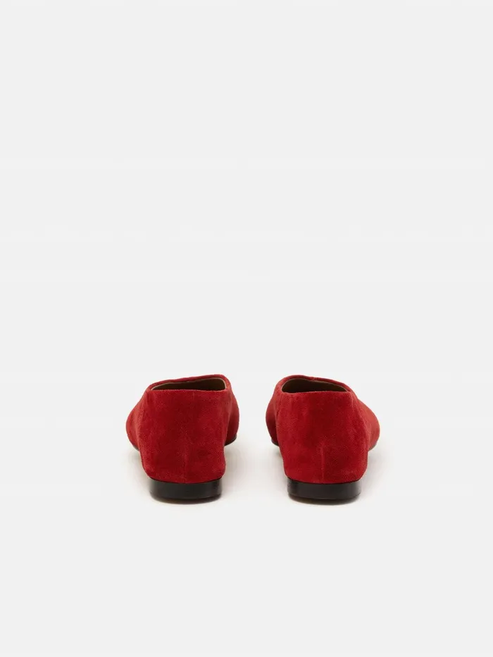 Women Linnie Flat Pointed Ballerina Red Jigsaw Flats