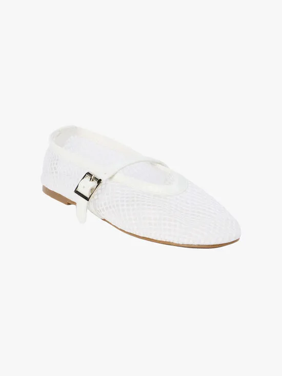 Women Lisa Says Gah Nolita Mesh Mary Jane White Shoes