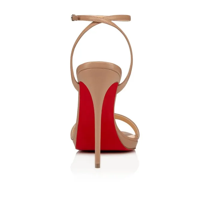 Women Loubi Queen 120 Mm Sandals 8211 Nappa Leather 8211 Blush Christian Louboutin Sandals and Slides