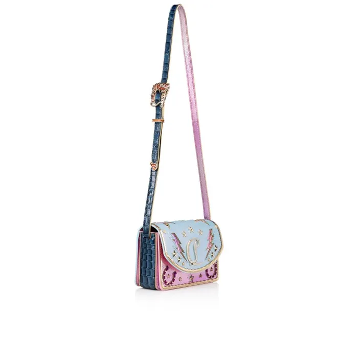 Women Loubi54 Giddy Crossbody Bag 8211 Calf Leather And Laminated Leather 8211 Mineral Christian Louboutin Shoulder Bags