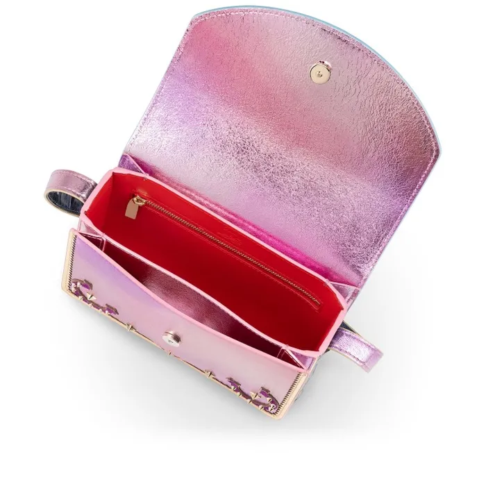 Women Loubi54 Giddy Crossbody Bag 8211 Calf Leather And Laminated Leather 8211 Mineral Christian Louboutin Shoulder Bags