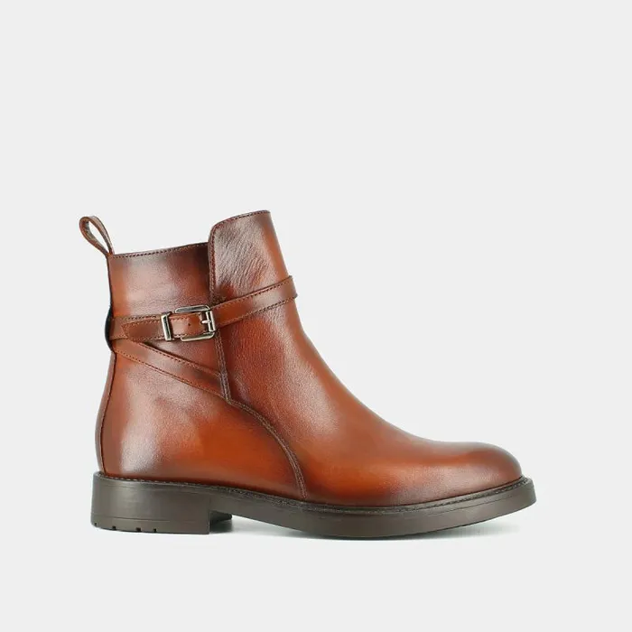 Women Lowboots With Buckles Cognac JONAK Ankle Boots Lowboots