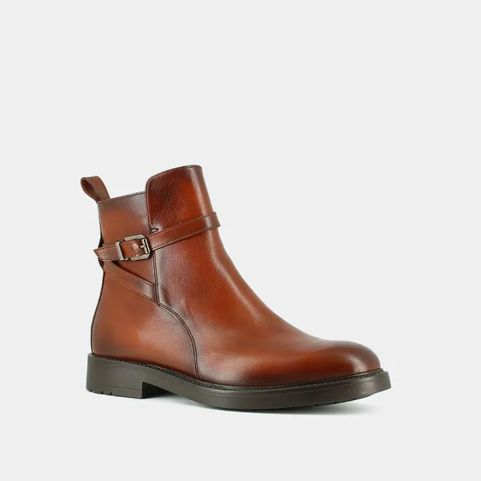 Women Lowboots With Buckles Cognac JONAK Ankle Boots Lowboots