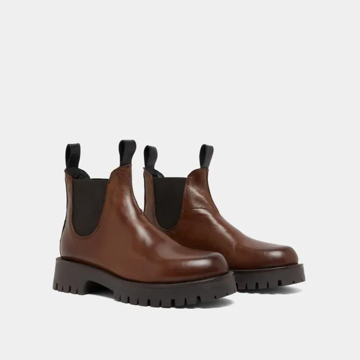 Women Lowboots With Notched Soles Brown JONAK Ankle Boots Lowboots