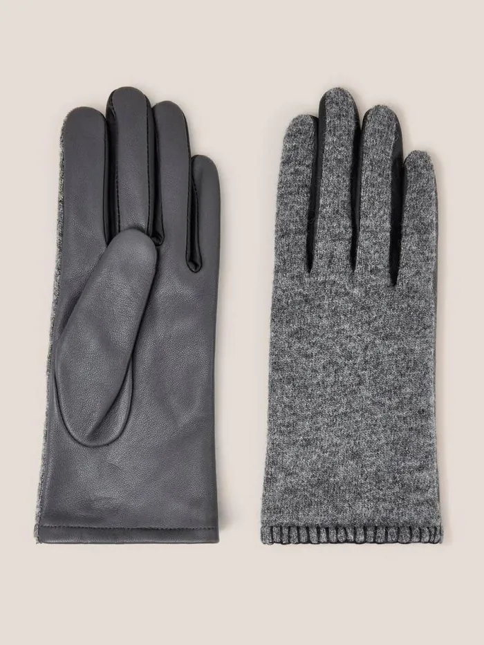 Women Lucie Leather Glove Mid Grey White Stuff Hats and Gloves Women Lucie Leather Glove Mid Grey White Stuff Hats and Gloves
