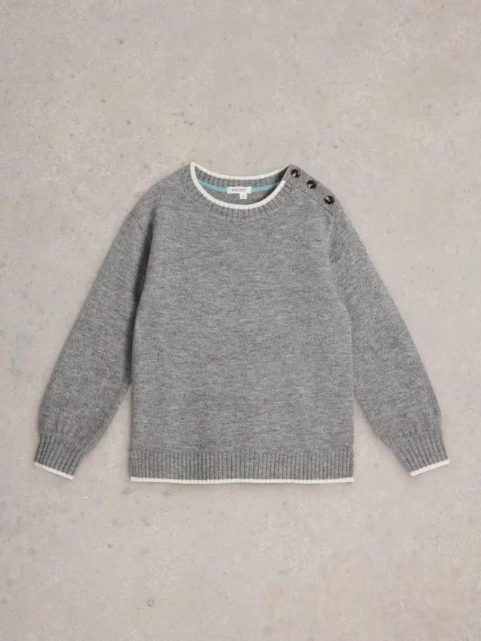 Women LUCY LONGLINE JUMPER Light Grey White Stuff Knitwear