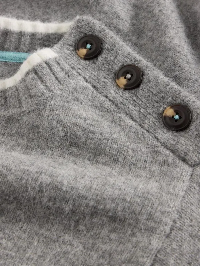 Women LUCY LONGLINE JUMPER Light Grey White Stuff Knitwear