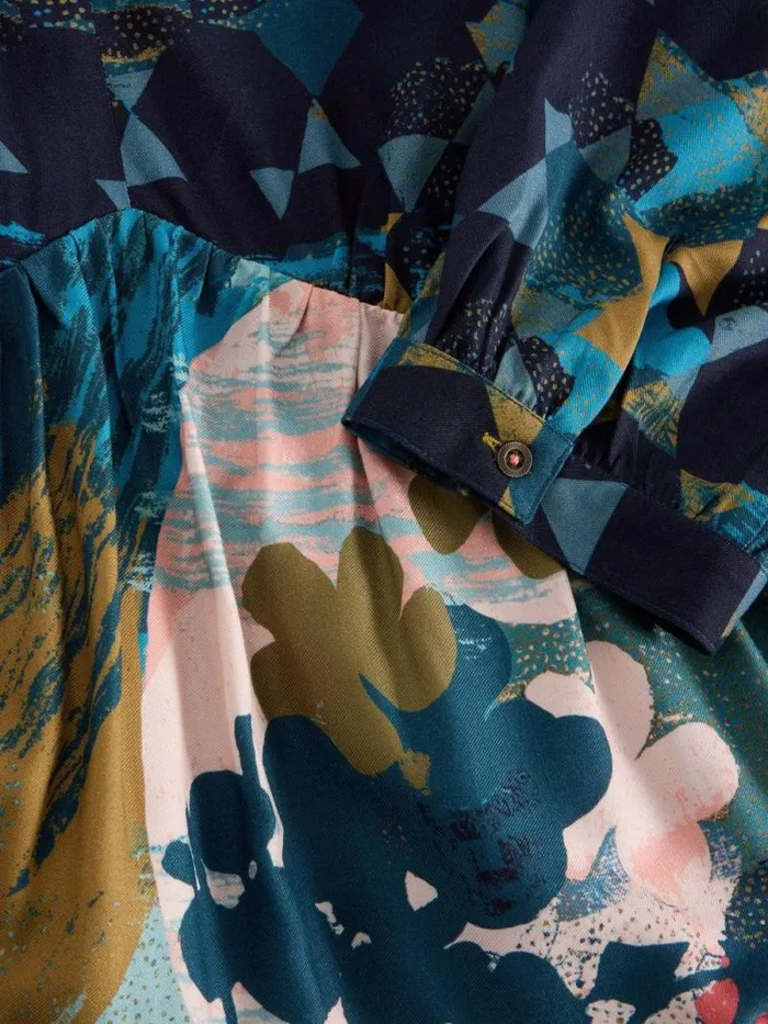 Women Lucy Midi Printed Dress Teal Print White Stuff Dresses
