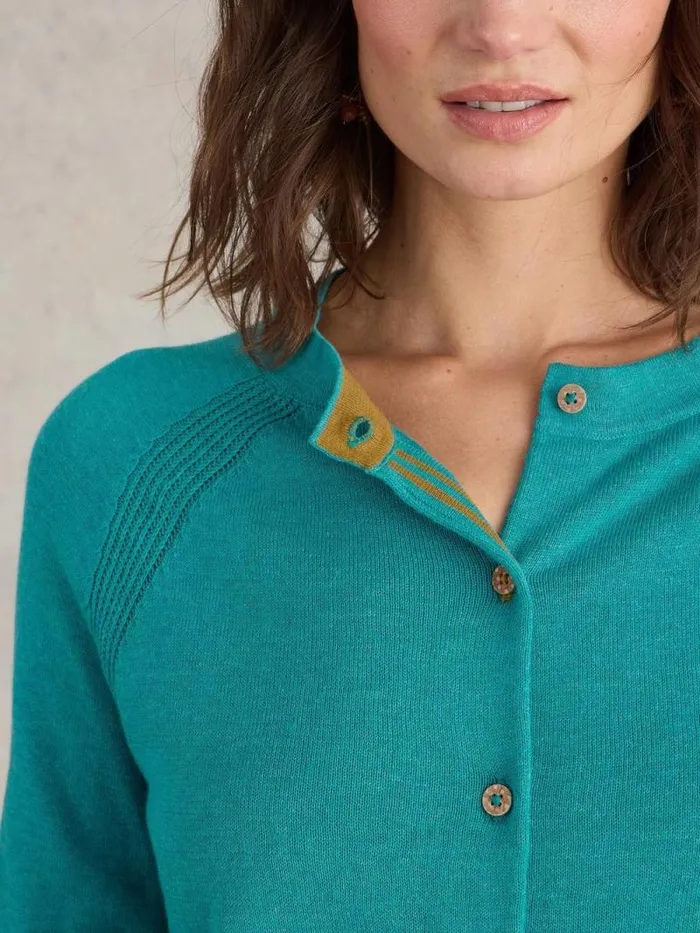 Women LULU LONG SLEEVE CREW NECK CARDI Bright Blue White Stuff Knitwear Women LULU LONG SLEEVE CREW NECK CARDI Bright Blue White Stuff Knitwear
