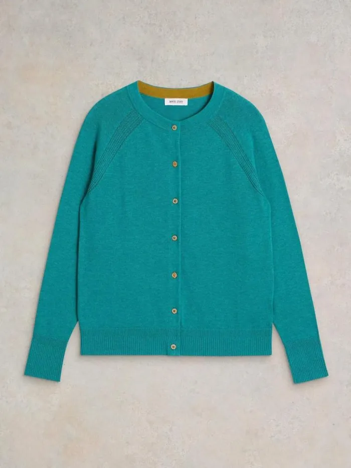 Women LULU LONG SLEEVE CREW NECK CARDI Bright Blue White Stuff Knitwear Women LULU LONG SLEEVE CREW NECK CARDI Bright Blue White Stuff Knitwear