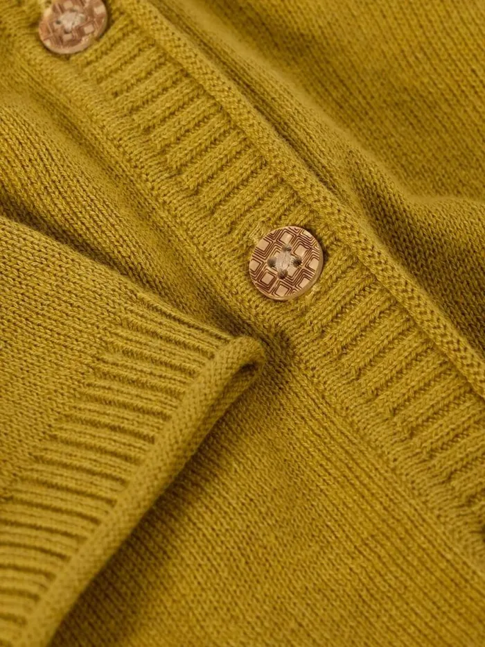 Women LUNA V NECK CARDI Mid Chartreuse White Stuff Knitwear