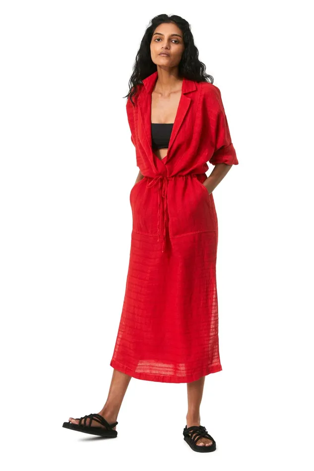 Women Mara Hoffman Dresses Diega Coverup Red